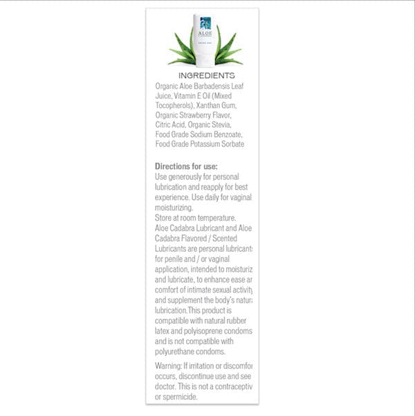 Aloe Cadabra - Organic Lubricant Flavored 2.5 oz (Naked Strawberry) -  Lube (Water Based)  Durio.sg