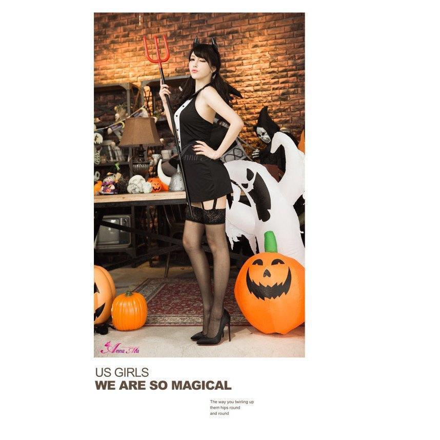 Anna Mu - 3 Piece Suits Little Devil Costume Set NA13030046 (Black) -  Costumes  Durio.sg