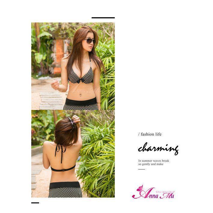 Anna Mu - Bikini Set NA14070007-1 (Black) -  Swimwear  Durio.sg