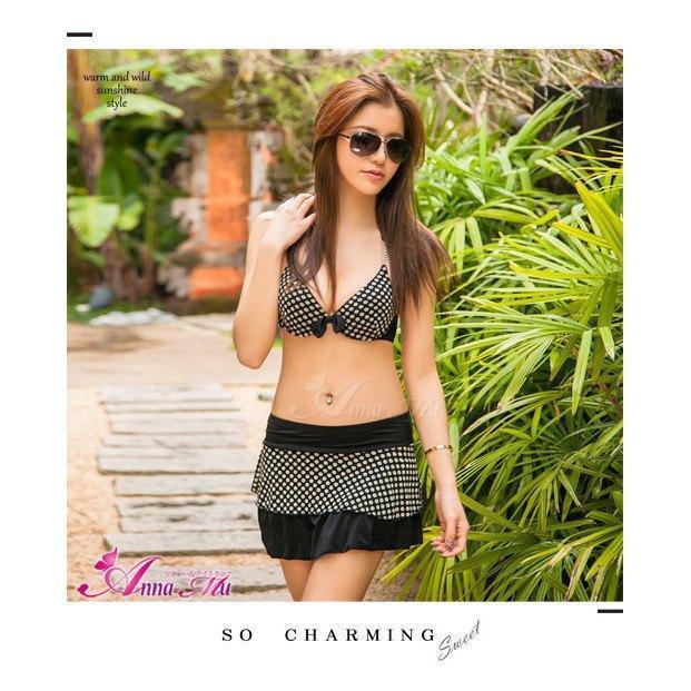 Anna Mu - Bikini Set NA14070007-1 (Black) -  Swimwear  Durio.sg