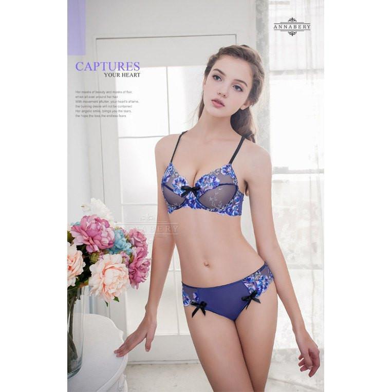 Annaberry - Butterfly Dance Beauty Back No Pad Rims Underwear Bra Set NA16040056 (Blue) -  Lingerie  Durio.sg