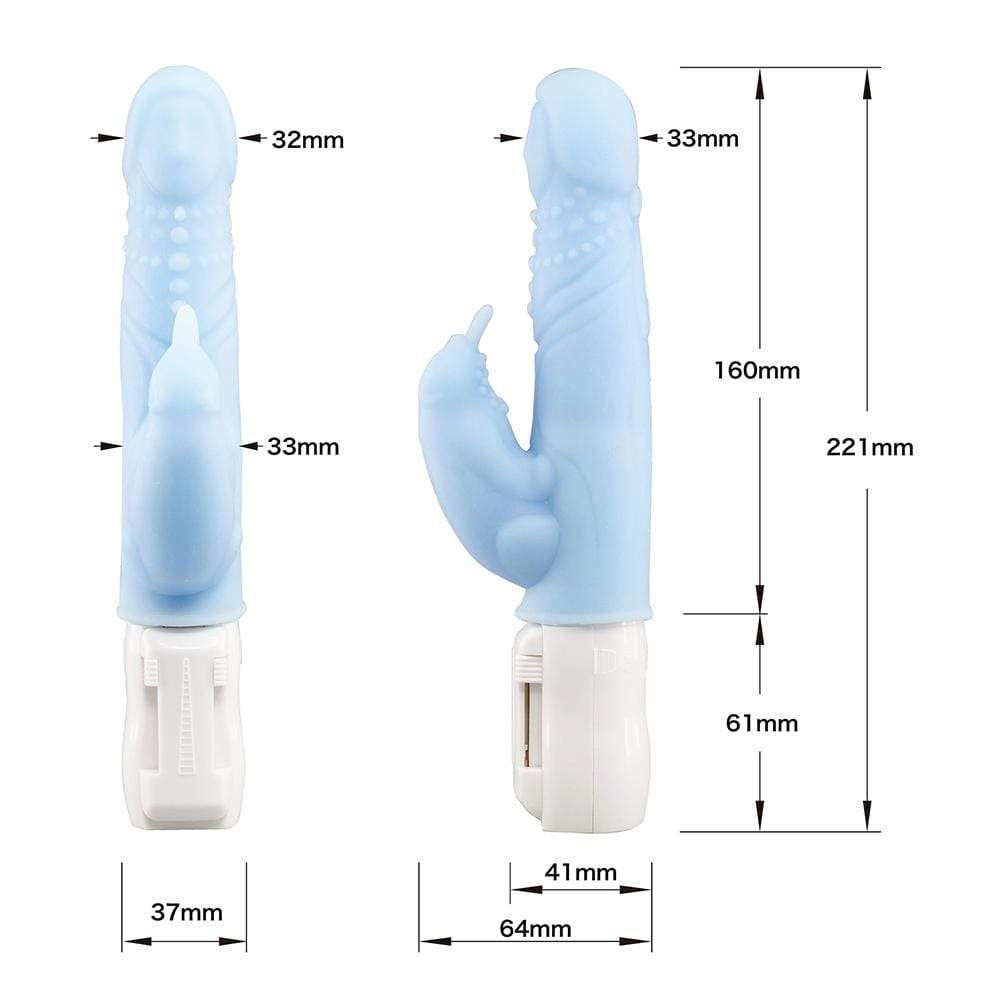 Aqua Classic - Purufuwa Textured Rabbit Vibrator (Blue) -  Rabbit Dildo (Vibration) Non Rechargeable  Durio.sg