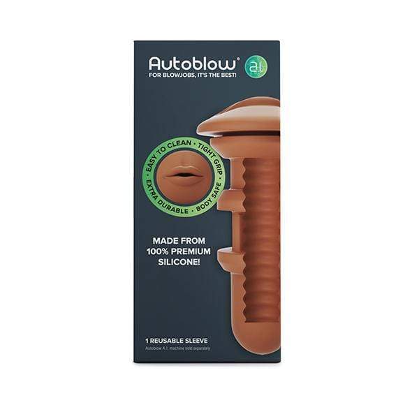 Autoblow - A.I Silicone Mouth Sleeve (Brown) -  Masturbator (Hands Free) AC Powered  Durio.sg