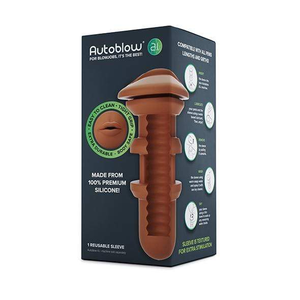 Autoblow - A.I Silicone Mouth Sleeve (Brown) -  Masturbator (Hands Free) AC Powered  Durio.sg