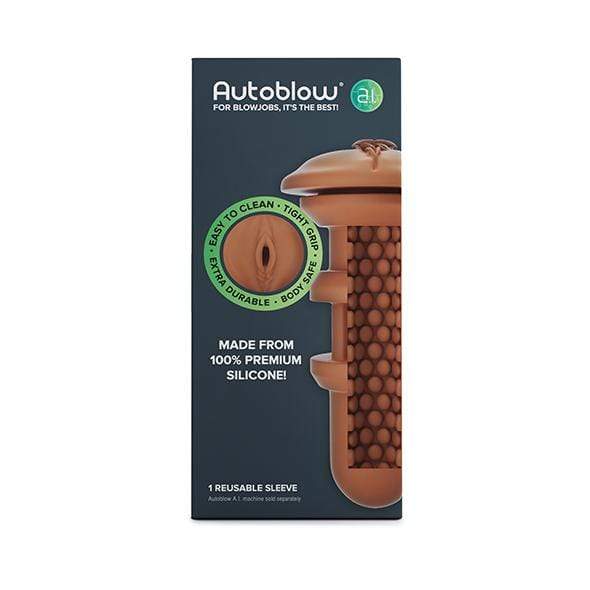 Autoblow - A.I Silicone Vagina Sleeve (Brown) -  Masturbator (Hands Free) AC Powered  Durio.sg