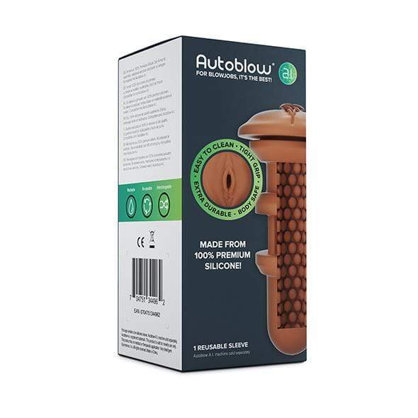 Autoblow - A.I Silicone Vagina Sleeve (Brown) -  Masturbator (Hands Free) AC Powered  Durio.sg