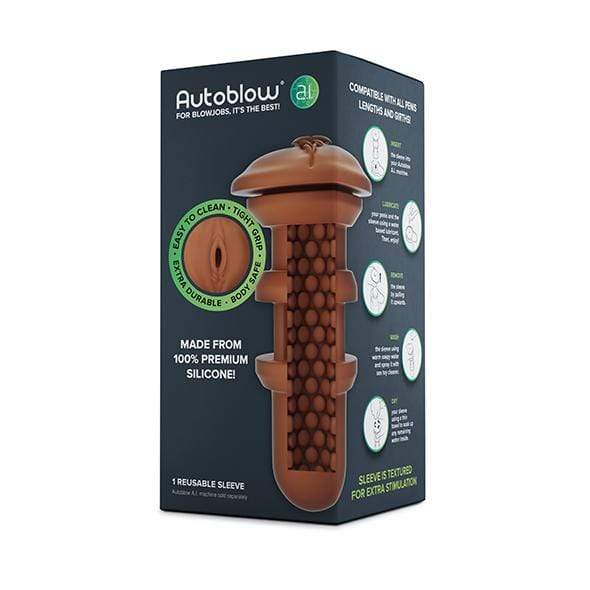 Autoblow - A.I Silicone Vagina Sleeve (Brown) -  Masturbator (Hands Free) AC Powered  Durio.sg
