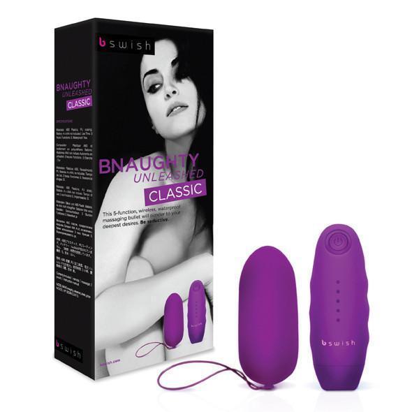 B Swish - Bnaughty Unleashed Classic Egg Vibrator (Grape) -  Wired Remote Control Egg (Vibration) Non Rechargeable  Durio.sg