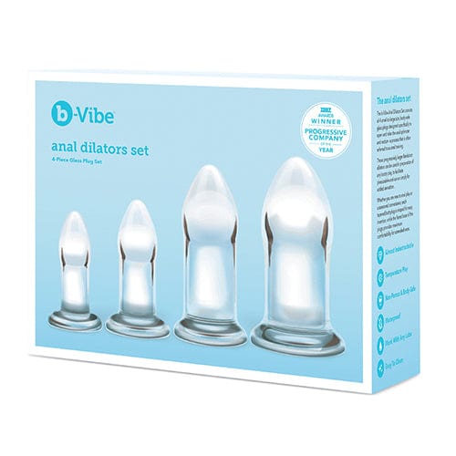 B-Vibe - Glass Anal Dilator Set 4 Pieces (Clear) -  Glass Anal Plug (Non Vibration)  Durio.sg