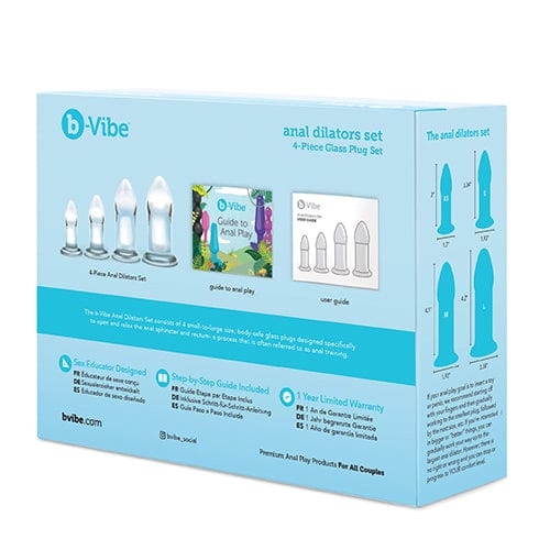 B-Vibe - Glass Anal Dilator Set 4 Pieces (Clear) -  Glass Anal Plug (Non Vibration)  Durio.sg