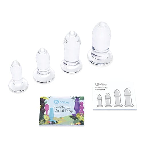 B-Vibe - Glass Anal Dilator Set 4 Pieces (Clear) -  Glass Anal Plug (Non Vibration)  Durio.sg