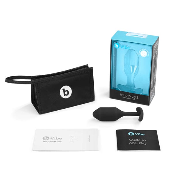 B-Vibe - Snug Plug 2 Weighted Silicone Anal Plug (Black) -  Anal Plug (Non Vibration)  Durio.sg