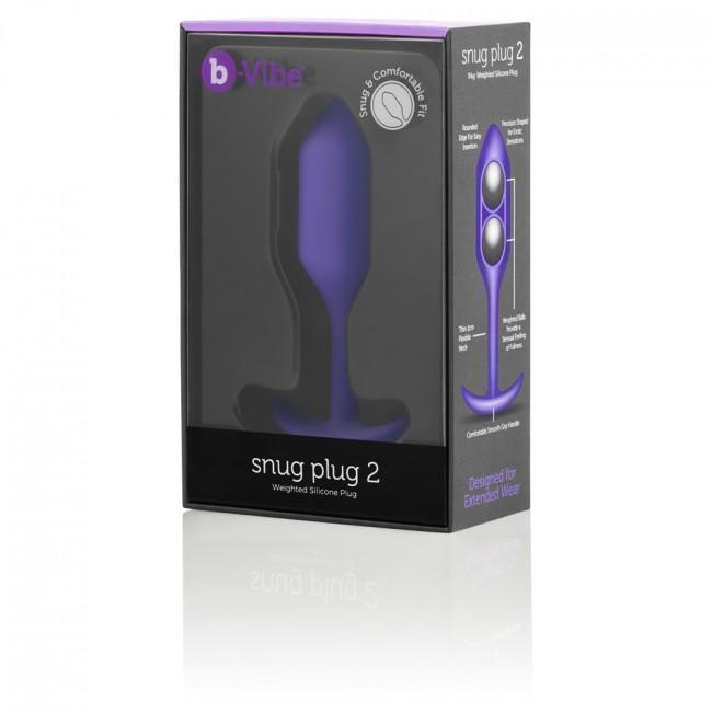 B-Vibe - Snug Plug 2 Weighted Silicone Anal Plug (Purple) -  Anal Plug (Non Vibration)  Durio.sg