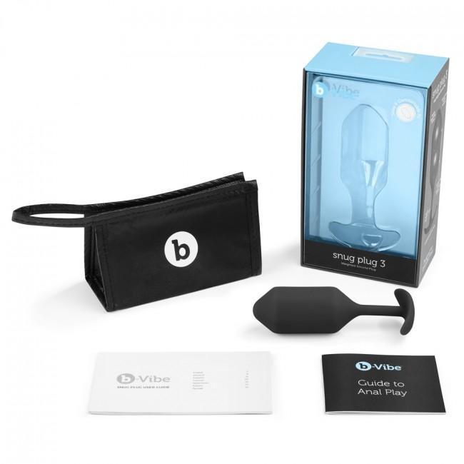 B-Vibe - Snug Plug 3 Weighted Silicone Anal Plug (Black) -  Anal Plug (Non Vibration)  Durio.sg