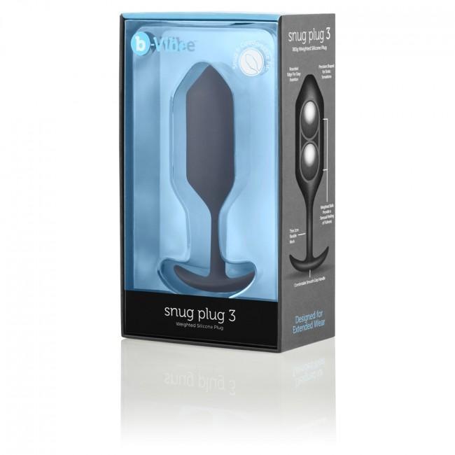 B-Vibe - Snug Plug 3 Weighted Silicone Anal Plug (Black) -  Anal Plug (Non Vibration)  Durio.sg