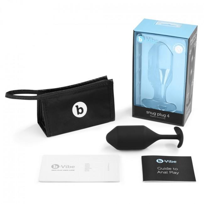 B-Vibe - Snug Plug 4 Weighted Silicone Anal Plug (Black) -  Anal Plug (Non Vibration)  Durio.sg