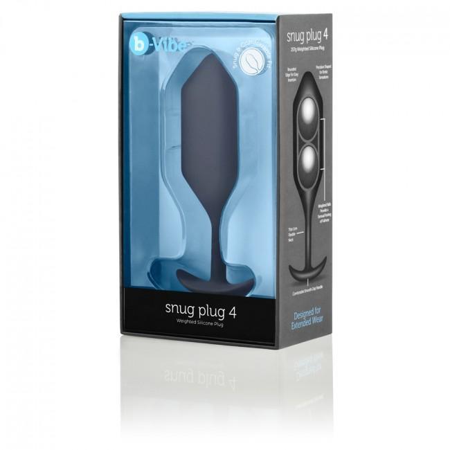 B-Vibe - Snug Plug 4 Weighted Silicone Anal Plug (Black) -  Anal Plug (Non Vibration)  Durio.sg