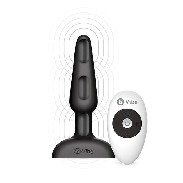B-Vibe - Trio Remote Control Vibrating Anal Plug (Black) -  Remote Control Anal Plug (Vibration) Rechargeable  Durio.sg