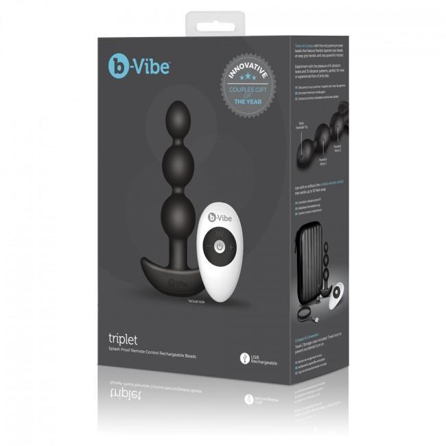 B-Vibe - Triplet Remote Control Rechargeable Anal Beads (Black) -  Anal Beads (Vibration) Rechargeable  Durio.sg