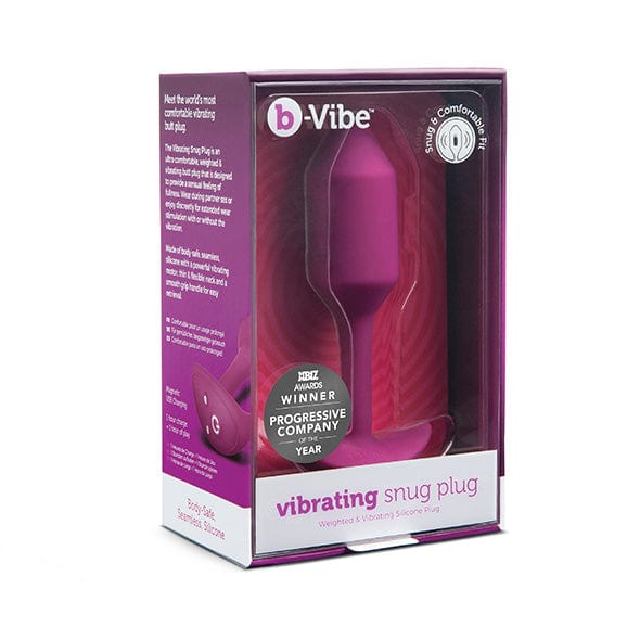 B-Vibe - Vibrating Silicone Weighted Snug Anal Plug M 112 g (Rose) -  Anal Beads (Vibration) Rechargeable  Durio.sg
