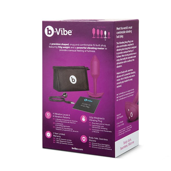 B-Vibe - Vibrating Silicone Weighted Snug Anal Plug M 112 g (Rose) -  Anal Beads (Vibration) Rechargeable  Durio.sg