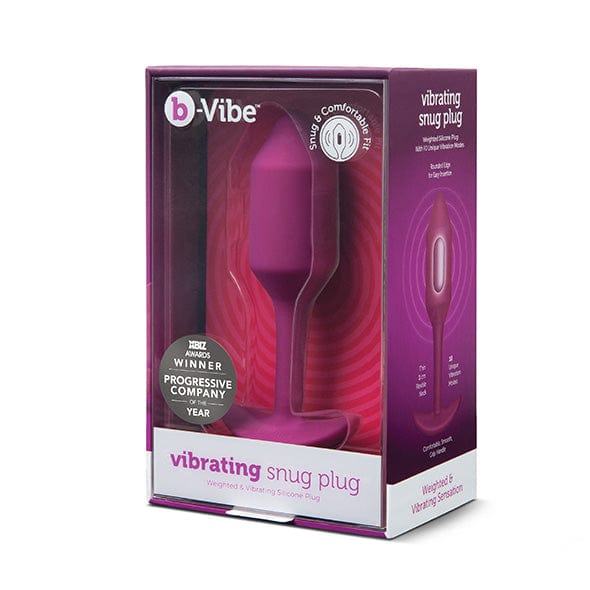 B-Vibe - Vibrating Silicone Weighted Snug Anal Plug M 112 g (Rose) -  Anal Beads (Vibration) Rechargeable  Durio.sg