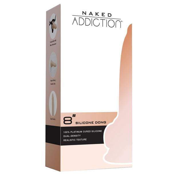 BMS - Naked Addiction Silicone Dong 8" (Beige) -  Realistic Dildo with suction cup (Non Vibration)  Durio.sg