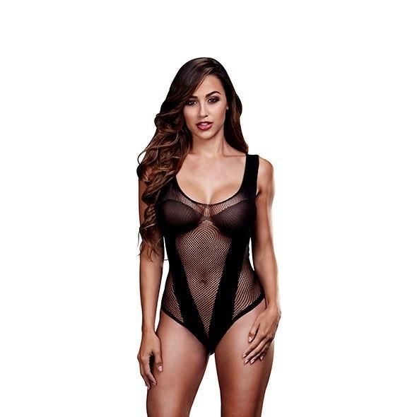 Baci - Fishnet Jacquard V Teddy One Size (Black) -  Teddy  Durio.sg