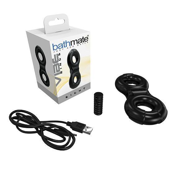 Bathmate - Vibe Ring Eight Rechargable Cock Ring (Black) -  Silicone Cock Ring (Vibration) Rechargeable  Durio.sg