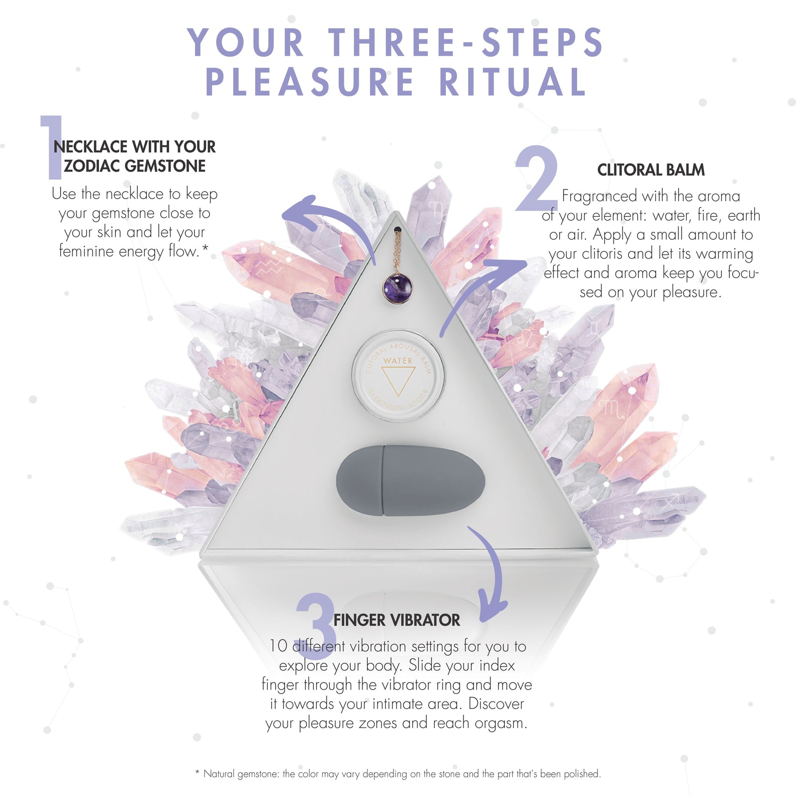 Bijoux Indiscrets - Horoscope Gift Set Pisces (Amethyst) -  Clit Massager (Vibration) Non Rechargeable  Durio.sg