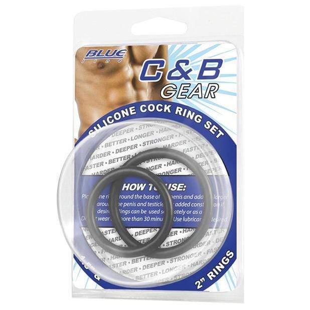 Blue Line - C&amp;B Gear Silicone Cock Ring Set (Black) -  Silicone Cock Ring (Non Vibration)  Durio.sg