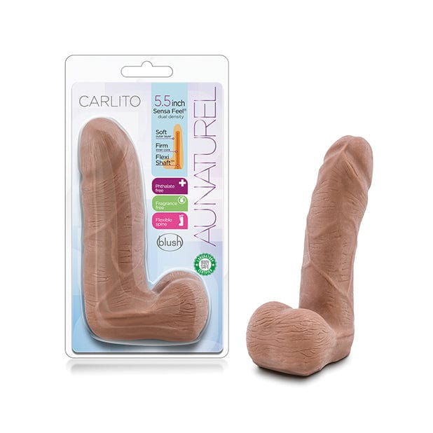 Blush Novelties - Au Naturel Carlito Realistic Dildo with Balls 5.5" (Beige) -  Realistic Dildo w/o suction cup (Non Vibration)  Durio.sg