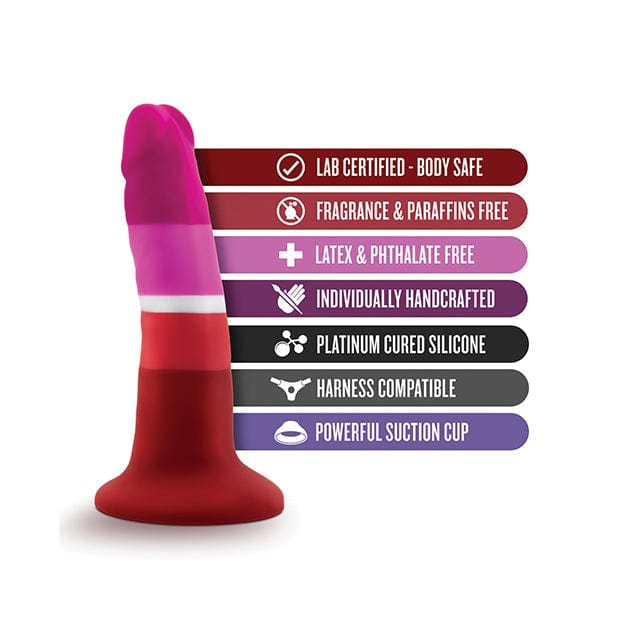 Blush Novelties - Avant P3 Lesbian Pride Beauty Silicone Dong Realistic Dildo 5.5" (Multi Colour) -  Realistic Dildo with suction cup (Non Vibration)  Durio.sg