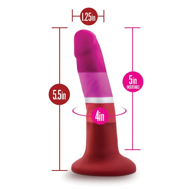 Blush Novelties - Avant P3 Lesbian Pride Beauty Silicone Dong Realistic Dildo 5.5" (Multi Colour) -  Realistic Dildo with suction cup (Non Vibration)  Durio.sg