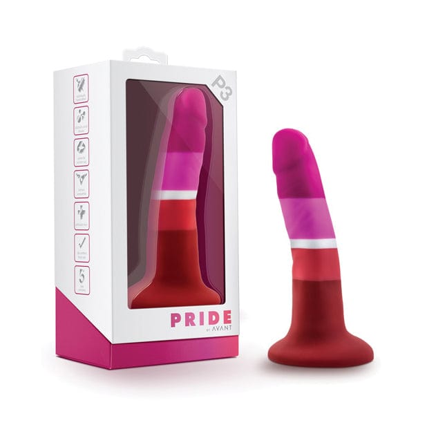 Blush Novelties - Avant P3 Lesbian Pride Beauty Silicone Dong Realistic Dildo 5.5&quot; (Multi Colour) -  Realistic Dildo with suction cup (Non Vibration)  Durio.sg