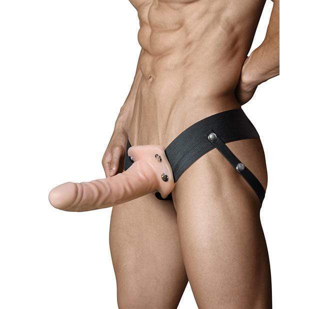 Blush Novelties - Dr Skin Hollow Strap On 6&quot; (Beige) -  Strap On with Hollow Dildo for Male (Non Vibration)  Durio.sg