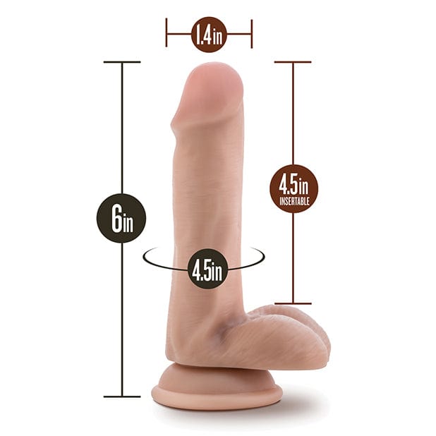 Blush Novelties - Dr Skin Silicone Dr Daniel Realistic Dildo with Balls 6" (Vanilla) -  Realistic Dildo with suction cup (Non Vibration)  Durio.sg