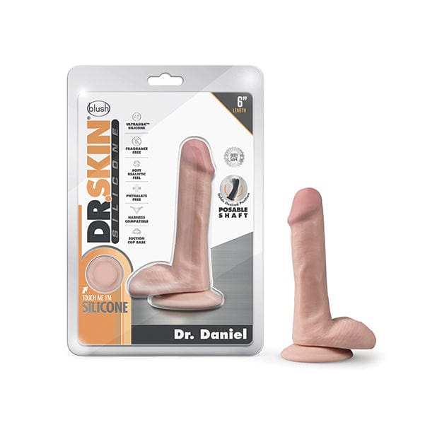 Blush Novelties - Dr Skin Silicone Dr Daniel Realistic Dildo with Balls 6&quot; (Vanilla) -  Realistic Dildo with suction cup (Non Vibration)  Durio.sg