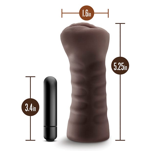 Blush Novelties - Hot Chocolate Alexis Vibrating Stroker Masturbator (Chocolate) -  Masturbator Vagina (Vibration) Non Rechargeable  Durio.sg
