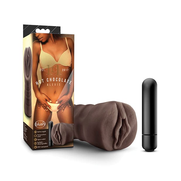 Blush Novelties - Hot Chocolate Alexis Vibrating Stroker Masturbator (Chocolate) -  Masturbator Vagina (Vibration) Non Rechargeable  Durio.sg