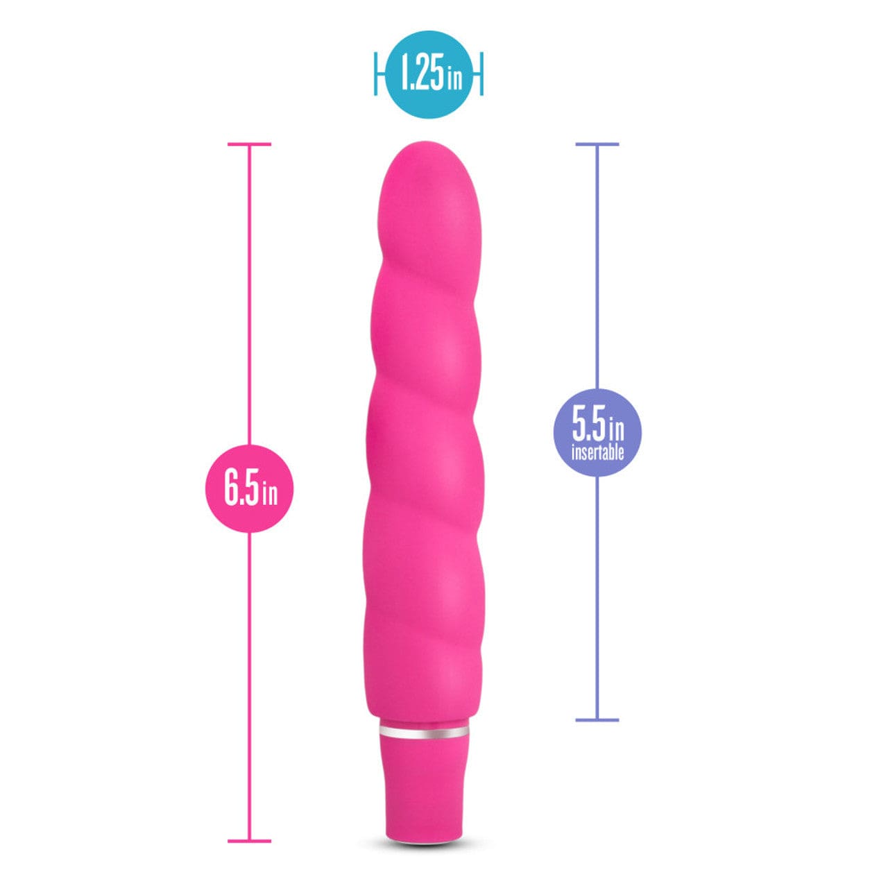 Blush Novelties - Luxe Anastasia Silicone Vibrator (Pink) -  Non Realistic Dildo w/o suction cup (Vibration) Non Rechargeable  Durio.sg