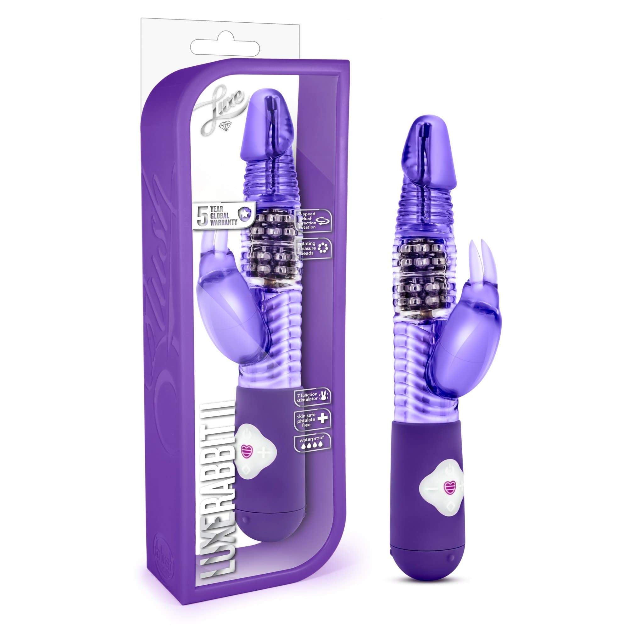 Blush Novelties - Luxe Rabbit 2 Vibrator (Purple) -  Rabbit Dildo (Vibration) Non Rechargeable  Durio.sg