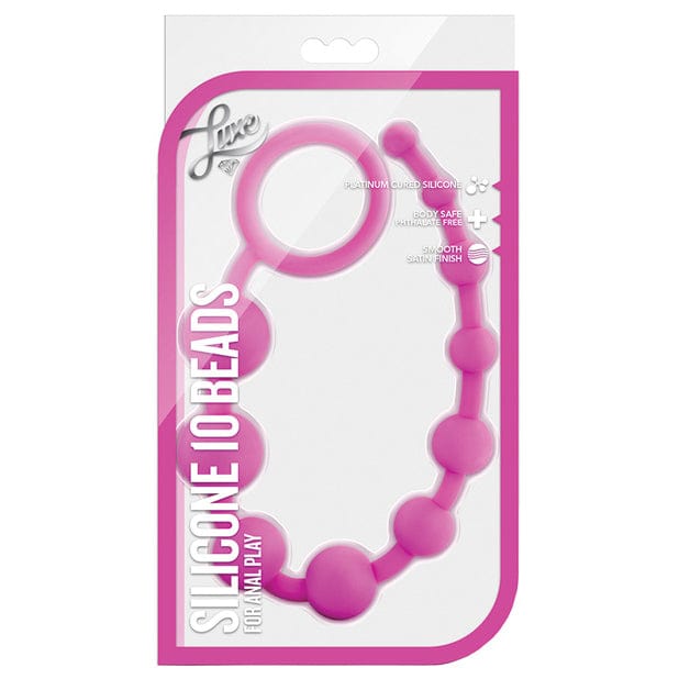 Blush Novelties - Luxe Silicone 10 Anal Beads (Pink) -  Anal Beads (Non Vibration)  Durio.sg