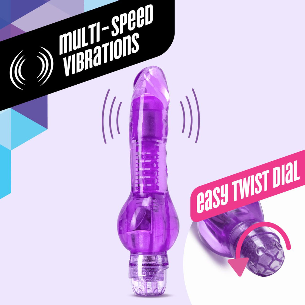 Blush Novelties - Naturally Yours Mr Right Now Vibrating Realistic Dildo 6.5" (Purple) -  Realistic Dildo w/o suction cup (Vibration) Non Rechargeable  Durio.sg