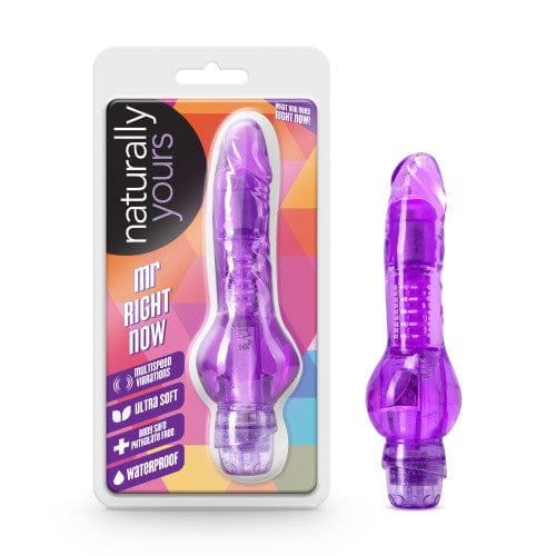 Blush Novelties - Naturally Yours Mr Right Now Vibrating Realistic Dildo 6.5" (Purple) -  Realistic Dildo w/o suction cup (Vibration) Non Rechargeable  Durio.sg