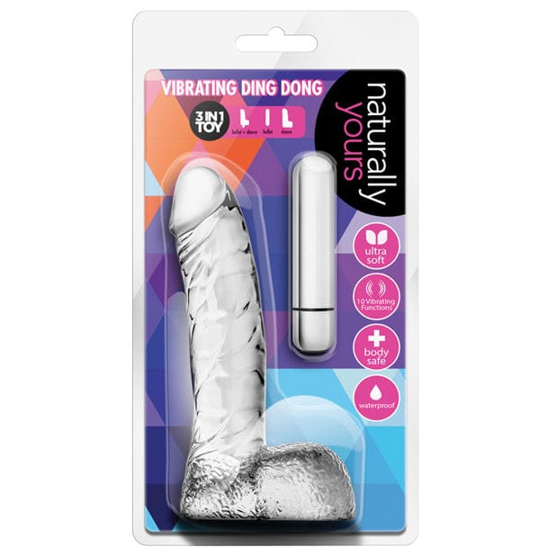 Blush Novelties - Naturally Yours Vibrating Ding Dong Realistic Dildo 6.5" (Clear) -  Realistic Dildo w/o suction cup (Vibration) Non Rechargeable  Durio.sg