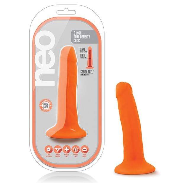 Blush Novelties - Neo Dual Density Realistic Cock 6&quot; (Orange) -  Realistic Dildo with suction cup (Non Vibration)  Durio.sg