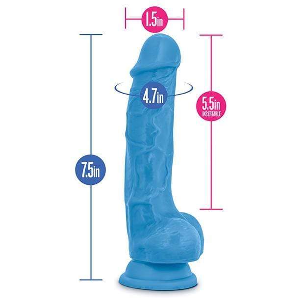 Blush Novelties - Neo Dual Density Realistic Cock with Balls 7.5" (Blue) -  Realistic Dildo with suction cup (Non Vibration)  Durio.sg