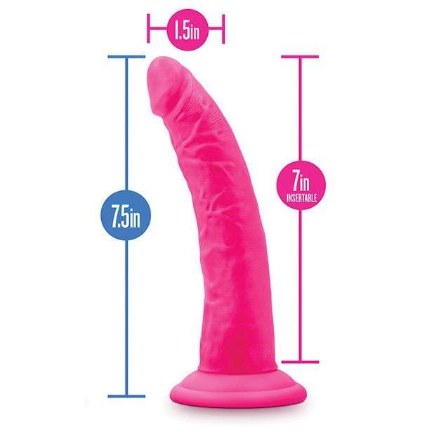 Blush Novelties - Neo Elite Silicone Dual Density Cock with Balls 7.5" (Pink) -  Realistic Dildo with suction cup (Non Vibration)  Durio.sg