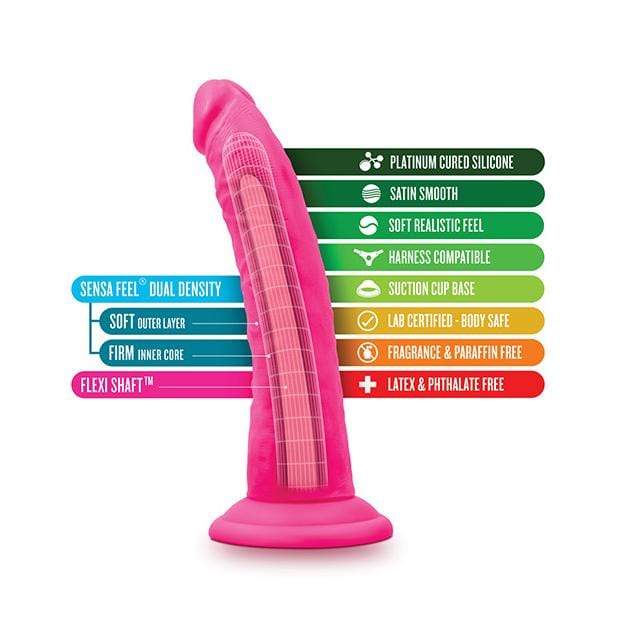 Blush Novelties - Neo Elite Silicone Dual Density Cock with Balls 7.5" (Pink) -  Realistic Dildo with suction cup (Non Vibration)  Durio.sg